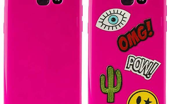 PURO Patch Mania - Etui Samsung Galaxy A3 (2017) w zestawie 5 naklejek (różowy) - zdjęcie 1