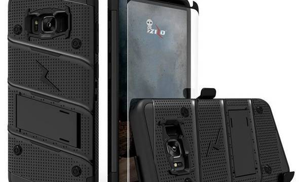 Zizo Bolt Cover - Pancerne etui Samsung Galaxy S8 ze szkłem 9H na ekran + podstawka & uchwyt do paska (Black) - zdjęcie 3