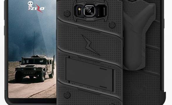 Zizo Bolt Cover - Pancerne etui Samsung Galaxy S8 ze szkłem 9H na ekran + podstawka & uchwyt do paska (Black) - zdjęcie 4