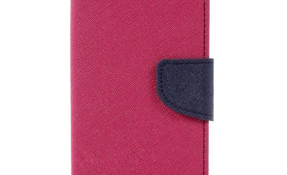 Mercury Fancy Diary - Etui Samsung Galaxy A3 (2017) z kieszeniami na karty + stand up (fuksja/granatowy) - zdjęcie 1