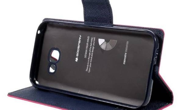 Mercury Fancy Diary - Etui Samsung Galaxy A3 (2017) z kieszeniami na karty + stand up (fuksja/granatowy) - zdjęcie 3