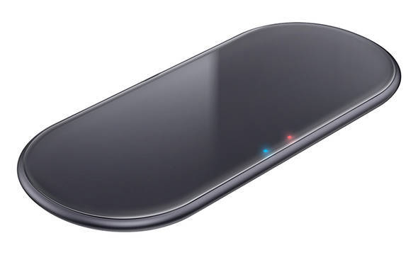 Crong Dual Fast Wireless Charger - Bezprzewodowa ładowarka indukcyjna Qi 2x15W (Shadow Black) - zdjęcie 1
