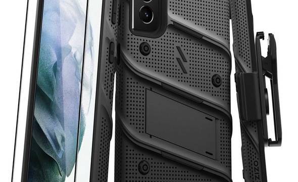 Zizo Bolt Cover - Pancerne etui Samsung Galaxy S21+ 5G ze szkłem 9H na ekran + podstawka & uchwyt do paska (czarny) - zdjęcie 1