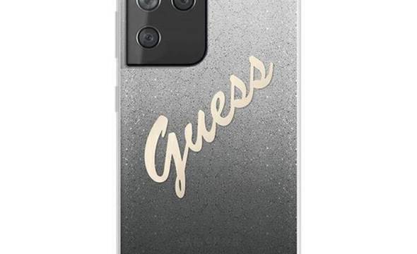 Guess Glitter Gradient Script - Etui Samsung Galaxy S21 Ultra (czarny) - zdjęcie 1