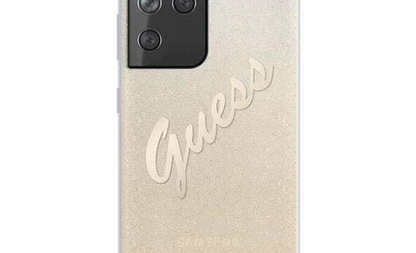 Guess Glitter Gradient Script - Etui Samsung Galaxy S21 Ultra (złoty) - zdjęcie 1