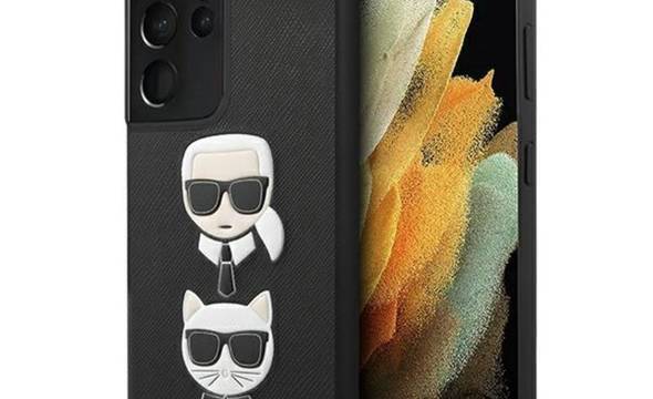 Karl Lagerfeld Saffiano Karl & Choupette Heads - Etui Samsung Galaxy S21 Ultra (czarny) - zdjęcie 1