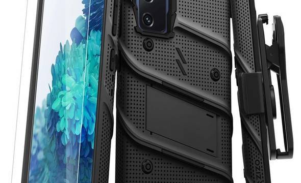 Zizo Bolt Cover - Pancerne etui Samsung Galaxy S20 FE ze szkłem 9H na ekran + podstawka & uchwyt do paska (czarny) - zdjęcie 1