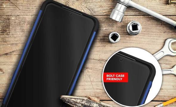 Zizo Bolt Cover - Pancerne etui Samsung Galaxy S21+ 5G ze szkłem 9H na ekran + podstawka & uchwyt do paska (niebieski/czarny) - zdjęcie 3