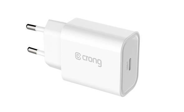 Crong USB-C Travel Charger – Ładowarka sieciowa USB-C Power Delivery 20W (biały) - zdjęcie 1