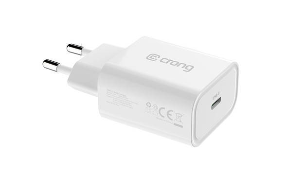 Crong USB-C Travel Charger – Ładowarka sieciowa USB-C Power Delivery 20W (biały) - zdjęcie 3