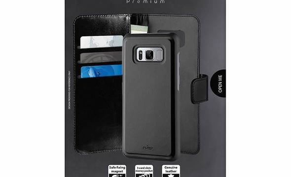 PURO Duetto Wallet Detachable - Skórzane etui 2w1 Samsung Galaxy S8 (czarny) - zdjęcie 4