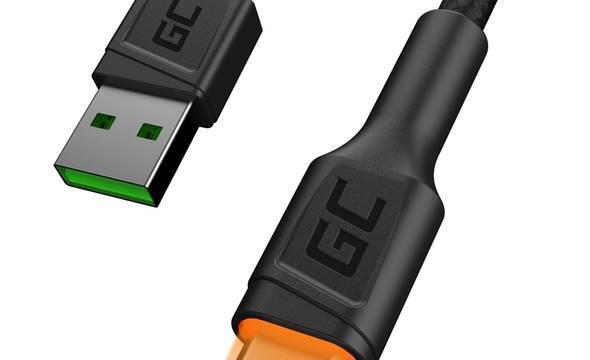 Green Cell Ray - Kabel Przewód USB - microUSB 120cm z żółtym podświetleniem LED, szybkie ładowanie Ultra Charge, QC3.0 - zdjęcie 1