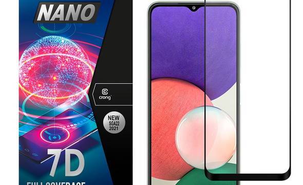 Crong 7D Nano Flexible Glass – Niepękające szkło hybrydowe 9H na cały ekran Samsung Galaxy A22 5G - zdjęcie 1