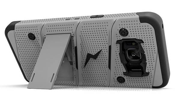 Zizo Bolt Cover - Pancerne etui Samsung Galaxy S8 ze szkłem 9H na ekran + podstawka & uchwyt do paska (Gray/Black) - zdjęcie 5