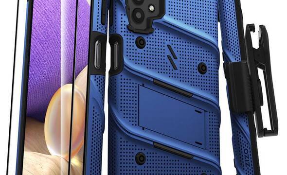 ZIZO BOLT Series - Pancerne etui Samsung Galaxy A32 5G ze szkłem 9H na ekran + uchwyt z podstawką (niebieski) - zdjęcie 1
