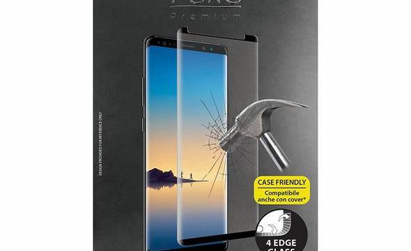 PURO Premium Full Edge Tempered Glass Case Friendly - Szkło ochronne hartowane na ekran Samsung Galaxy Note 8 (2017) (czarna ramka) - zdjęcie 2