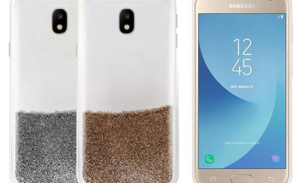 PURO Sand Cover - Etui Samsung Galaxy J3 (2017) (liquid & glitters Gold) - zdjęcie 3