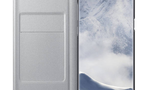 Samsung LED View Cover - Etui z klapką + kieszeń na kartę Samsung Galaxy S8+ (srebrny) - zdjęcie 3
