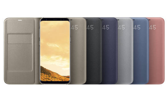 Samsung LED View Cover - Etui z klapką + kieszeń na kartę Samsung Galaxy S8+ (srebrny) - zdjęcie 5