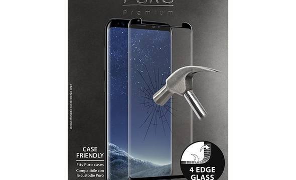 PURO Premium Full Edge Tempered Glass Case Friendly - Szkło ochronne hartowane na ekran Samsung Galaxy S8+ (czarna ramka) - zdjęcie 2