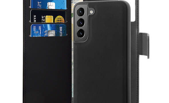 PURO Wallet Detachable - Etui 2w1 Samsung Galaxy S22 (czarny) - zdjęcie 1