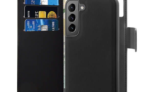 PURO Wallet Detachable - Etui 2w1 Samsung Galaxy S22+ (czarny) - zdjęcie 1