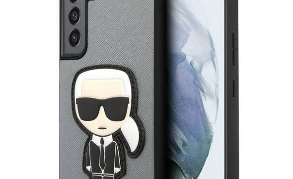 Karl Lagerfeld Saffiano Ikonik Patch - Etui Samsung Galaxy S22 (srebrny) - zdjęcie 1