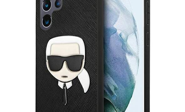 Karl Lagerfeld Saffiano Ikonik Karl`s Head - Etui Samsung Galaxy S22 Ultra (czarny) - zdjęcie 1