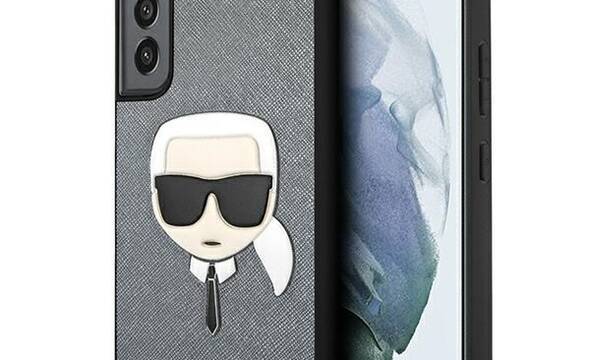 Karl Lagerfeld Saffiano Ikonik Karl`s Head - Etui Samsung Galaxy S22+ (srebrny) - zdjęcie 1