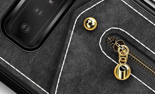 Zizo Nebula Wallet Case - Skórzane etui Samsung Galaxy Note 8 (2017) z kieszeniami na karty + saszetka na zamek + szkło 9H na ekran (Black/Black) - zdjęcie 4