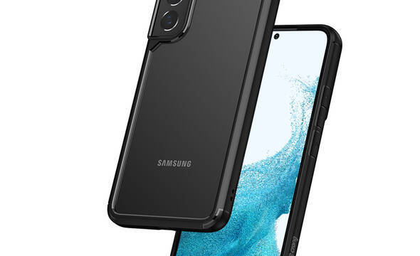 Crong Hybrid Clear Cover - Etui Samsung Galaxy S22+ (czarny) - zdjęcie 2