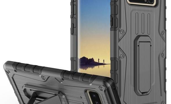 Zizo Heavy Duty Armor Case - Pancerne etui Samsung Galaxy Note 8 (2017) z podstawką + uchwyt do paska (Black/Black) - zdjęcie 1