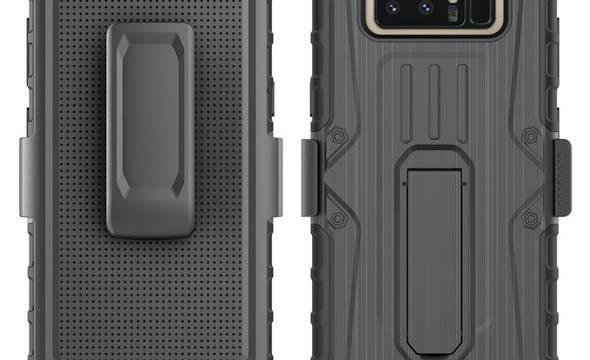 Zizo Heavy Duty Armor Case - Pancerne etui Samsung Galaxy Note 8 (2017) z podstawką + uchwyt do paska (Black/Black) - zdjęcie 3