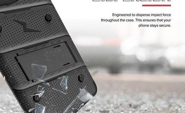 Zizo Bolt Cover - Pancerne etui Samsung Galaxy Note 8 (2017) ze szkłem 9H na ekran + podstawka & uchwyt do paska (Black/Black) - zdjęcie 7