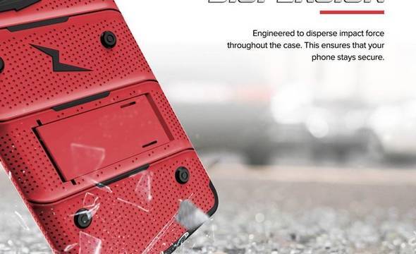 Zizo Bolt Cover - Pancerne etui Samsung Galaxy Note 8 (2017) ze szkłem 9H na ekran + podstawka & uchwyt do paska (Red/Black) - zdjęcie 7
