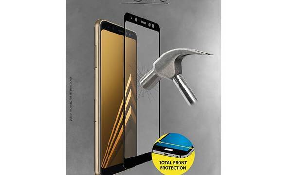 PURO Frame Tempered Glass - Szkło ochronne hartowane na ekran Samsung Galaxy A8 (2018) (czarna ramka) - zdjęcie 2