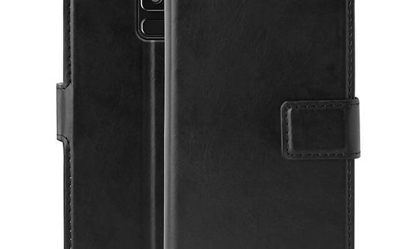 PURO Booklet Wallet Case - Etui Samsung Galaxy A8 (2018) z kieszeniami na karty + stand up (czarny) - zdjęcie 2