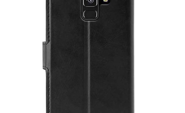PURO Booklet Wallet Case - Etui Samsung Galaxy A8 (2018) z kieszeniami na karty + stand up (czarny) - zdjęcie 4