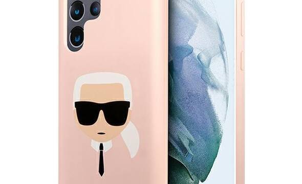 Karl Lagerfeld Silicone Ikonik Karl`s Head - Etui Samsung Galaxy S22 Ultra (różowy) - zdjęcie 1