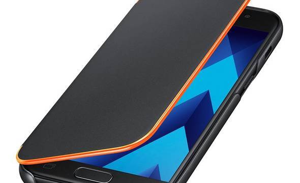 Samsung Neon Flip Cover - Etui z klapką Samsung Galaxy A3 (2017) z efektem podświetlenia (czarny) - zdjęcie 3