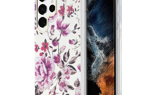 Guess Flower Collection - Etui Samsung Galaxy S23 Ultra (biały) - zdjęcie 1