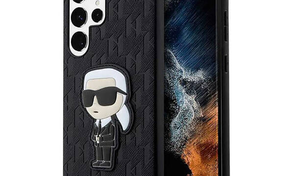 Karl Lagerfeld NFT Saffiano Monogram Ikonik - Etui Samsung Galaxy S23 Ultra (czarny) - zdjęcie 1