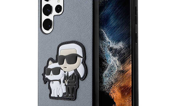 Karl Lagerfeld NFT Saffiano Karl & Choupette - Etui Samsung Galaxy S23 Ultra (szary) - zdjęcie 1