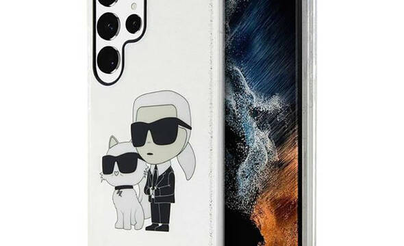 Karl Lagerfeld IML Glitter NFT Karl & Choupette - Etui Samsung Galaxy S23 Ultra (przezroczysty) - zdjęcie 1