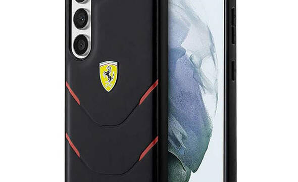 Ferrari Hot Stamp Lines - Etui Samsung Galaxy S23+ (czarny) - zdjęcie 1