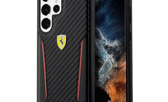 Ferrari Carbon Contrast Edges - Etui Samsung Galaxy S23 Ultra (czarny) - zdjęcie 1