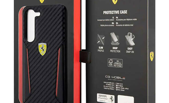 Ferrari Carbon Contrast Edges - Etui Samsung Galaxy S23+ (czarny) - zdjęcie 8