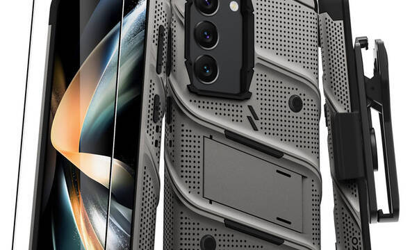 ZIZO BOLT Series - Pancerne etui Samsung Galaxy S23 ze szkłem 9H na ekran + uchwyt z podstawką (szary) - zdjęcie 1