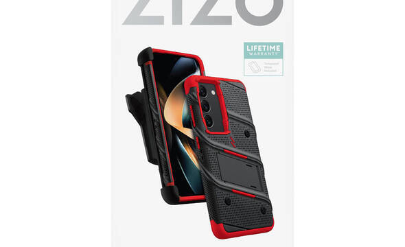 ZIZO BOLT Series - Pancerne etui Samsung Galaxy S23 ze szkłem 9H na ekran + uchwyt z podstawką (czarny / czerwony) - zdjęcie 7