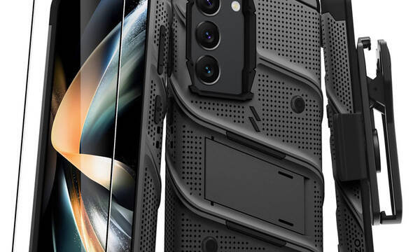 ZIZO BOLT Series - Pancerne etui Samsung Galaxy S23 ze szkłem 9H na ekran + uchwyt z podstawką (czarny) - zdjęcie 1
